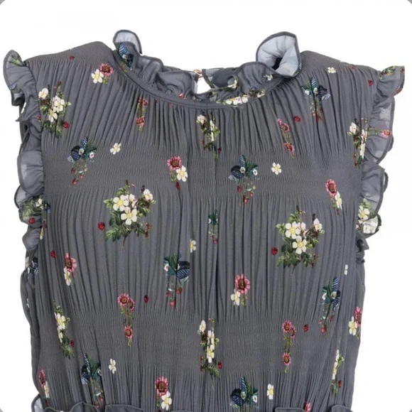 Ted Baker Gray Oracle Pleated Midi Dress Sz 2 or Small - Picture 9 of 10